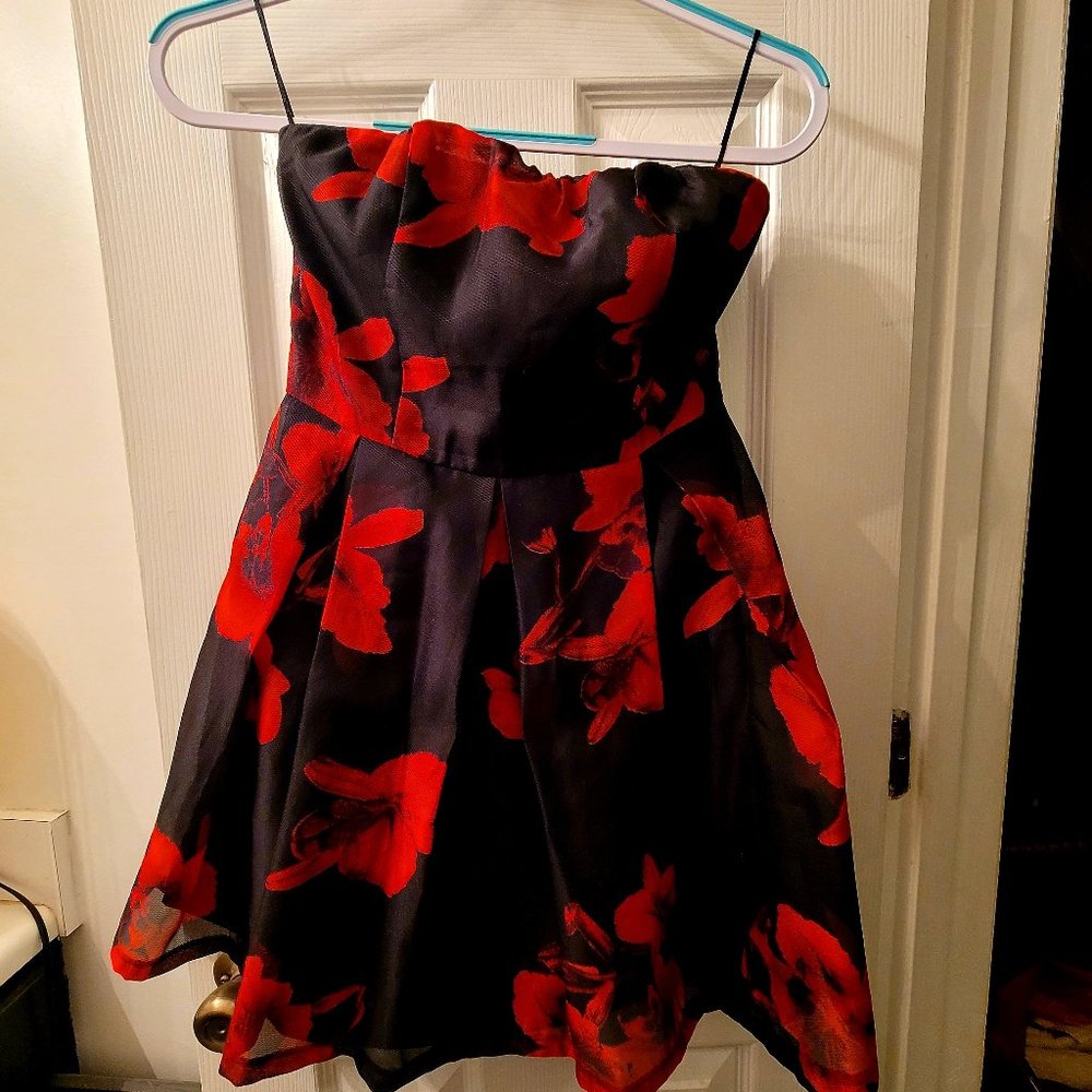 Strapless floral dress